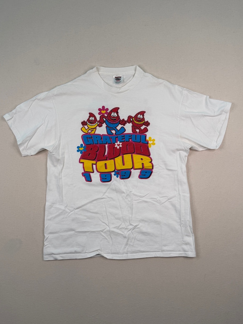 Vintage Grateful Blood Tour 1999 Graphic Tee White Y2K Streetwear XL Rare
